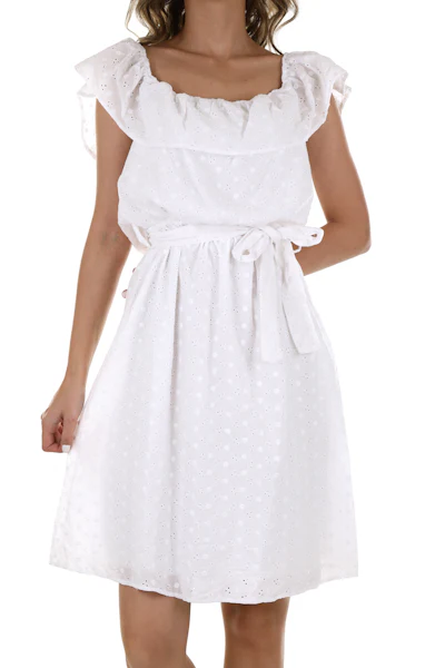 Vestido Laise Branco de frente